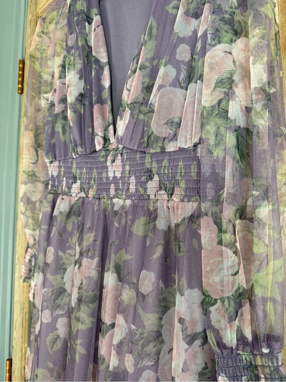 Baltic Born Lavender Floral V-Neck Maxi Dress size 2X - Picture 3 of 11